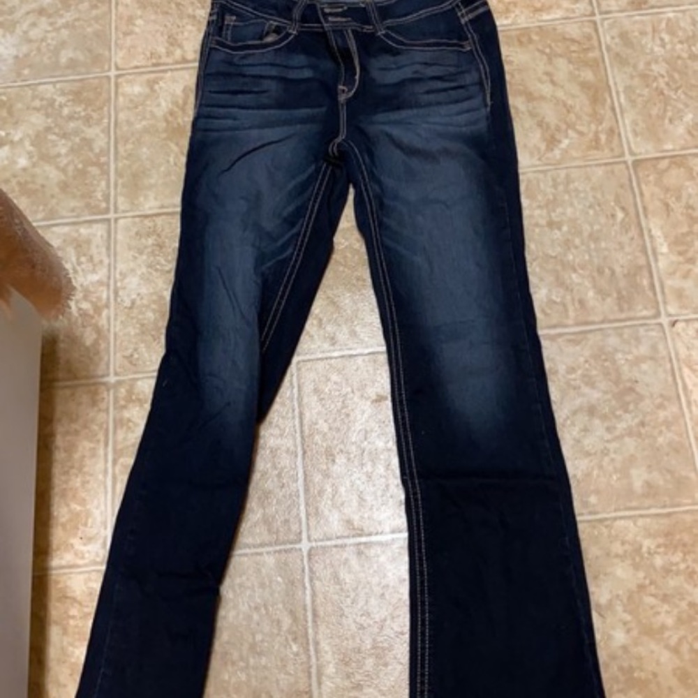 Dark denim bootcut jeans